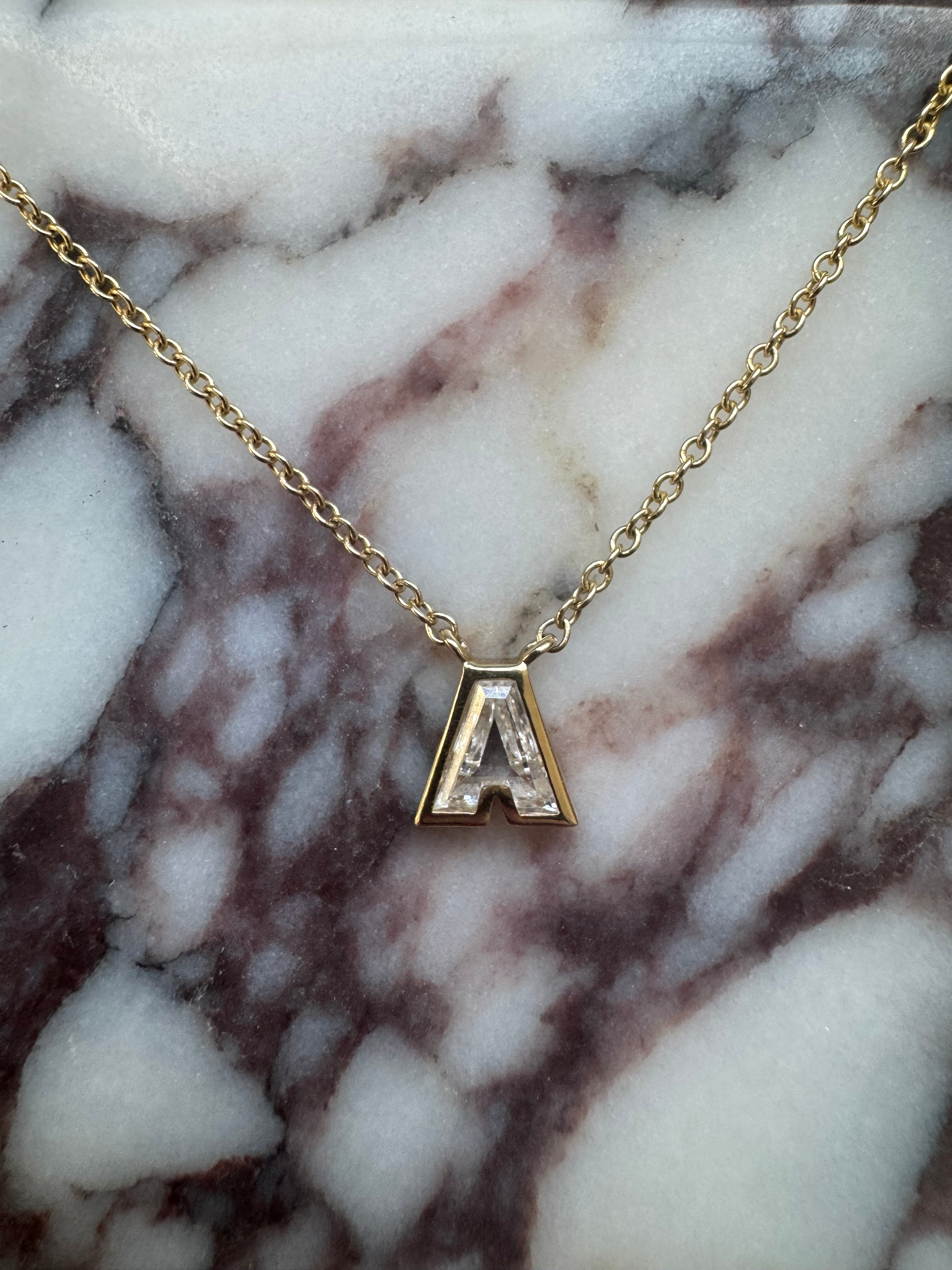 BEZEL LETTER PENDANT