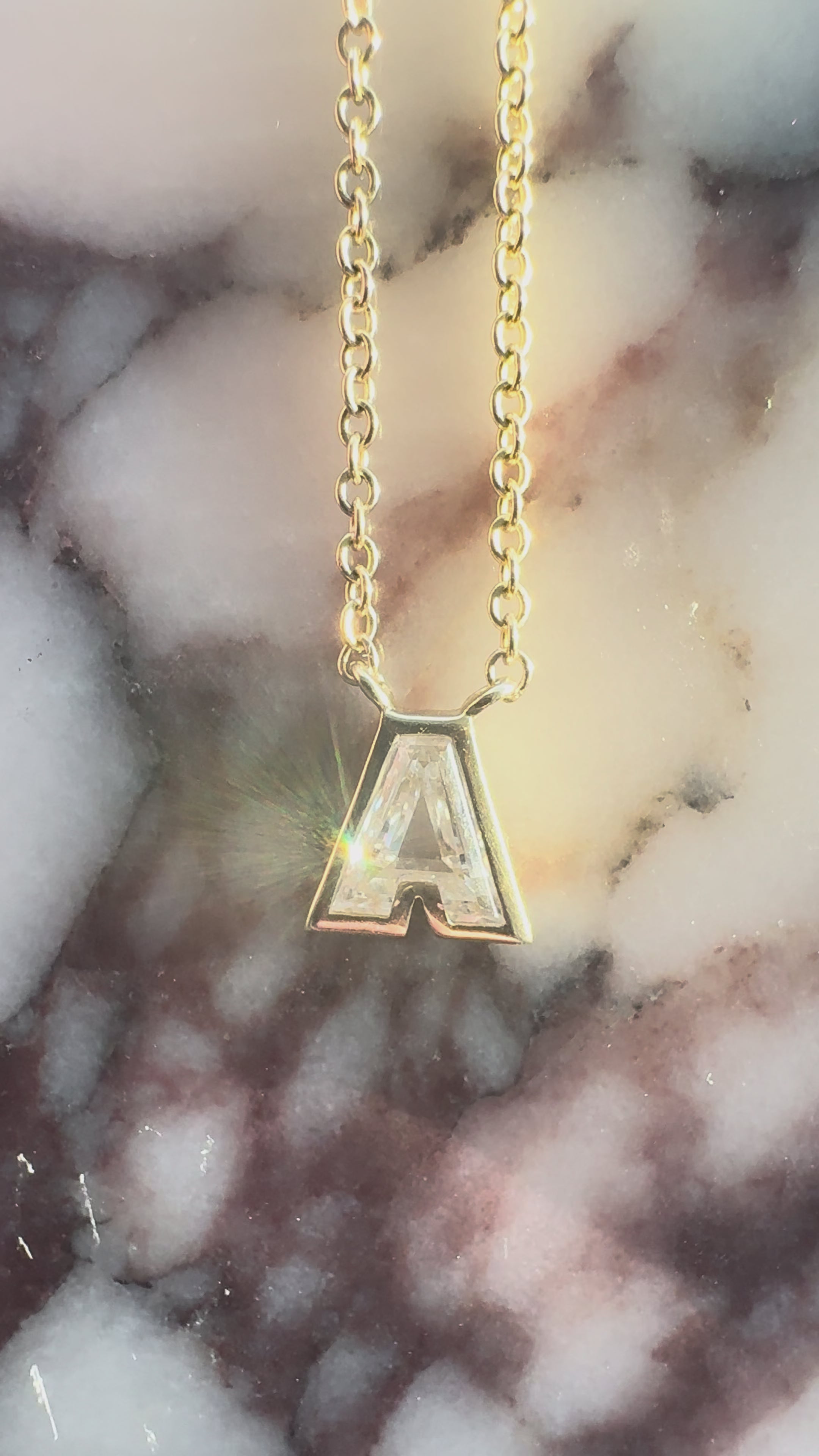 BEZEL LETTER PENDANT